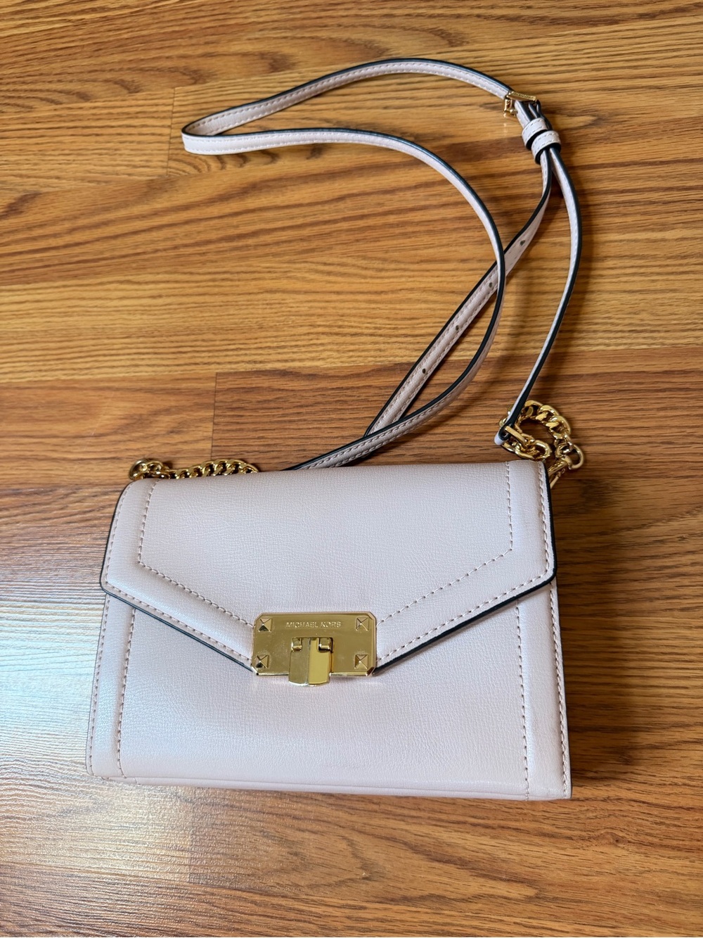 Michael Kors Blush Pink Leather Crossbody with Gold Hardware